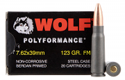 Wolf 7.62x39mm 123 GR. FMJ Steel Case - 20RD Wolf 7.62x39mm 123 GR. FMJ Steel Case - 20RD