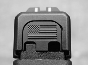 Milspin Custom Back Plate - US Flag - Standard Glock - Stainless Steel with Black Coating 